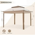 thumbnail image 3 of COOS BAY 11x11 Replacement Gazebo Top with Air Vent Sunshade Polyester Top Cover Only, Beige, 3 of 6