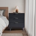 thumbnail image 5 of YOCWO 3 Drawer Fluted Nightstand, Wood Chest of Drawer for Bedroom, Black, 5 of 5
