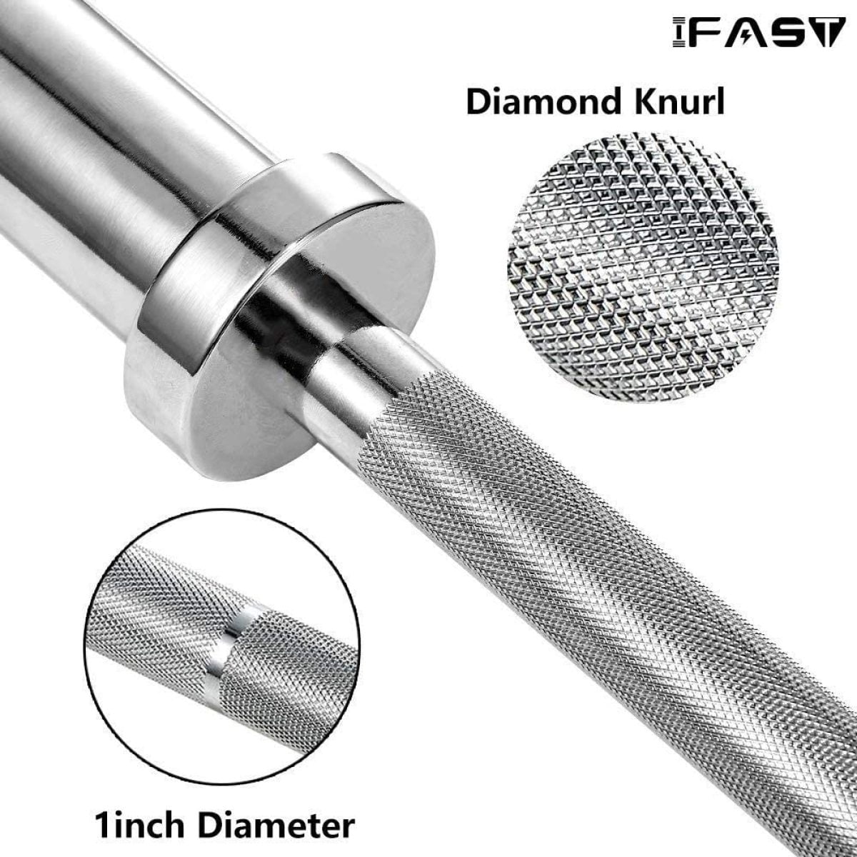 4Ft Olympic Curl Barbell   Solid Chrome Weight Bar for 2" Olympic Plates  Home Gym Weightlifting & Fitness Training