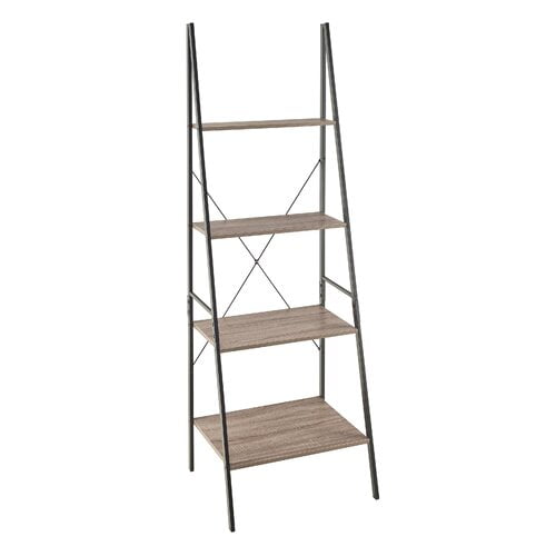 closetmaid 1316 4-tier wood ladder shelf bookcase, gray