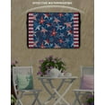 thumbnail image 3 of 4th of July Outdoor TV Cover 70 to 75 Inch Weatherproof, Navy Blue Red Stars Independence Day 600D Oxford TV Covers with Waterproof Zipper, Outside Flat TV Screen Protector Size 68"W x 42"H x 4.5"D, 3 of 7