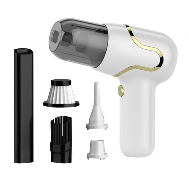 Mini Cordless Car Vacuum Cleaner, Multifunctional, 15x14 Cm, Efficient Suction, White
