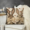 thumbnail image 2 of YINGXI  Easter Pillow Cover Polka Dots Bunnies Decoration Holiday Farmhouse Pillow Case Decor for Home Sofa Couch （Brown 22x22in, 2 of 5