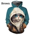 thumbnail image 3 of Sudadera con capucha con diseño de gato genial, ropa para hombre, sudadera con capucha divertida con estampado 3D para niños y mujeres, sudadera con capucha estilo Harajuku Y2K, 3 of 5