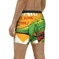 thumbnail image 3 of Rocae Cool Dinosaur Playing Guitar for Stretch Moisture-Wicking Underwear,Men's Underwear Boxer Briefs X-Large, 3 of 9