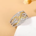 thumbnail image 2 of Women Two Tone Zirconia Crossover Intertwined Infinity& Heart Ring, 2 of 2