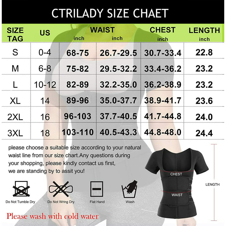 CtriLady Women's Waist Trainer 2 in 1 Sauna Suit Weight Loss Corset Trimmer  Belt Neoprene Sweat Suit Zipper Body Shaper Workout Tank Tops(Black Small)  