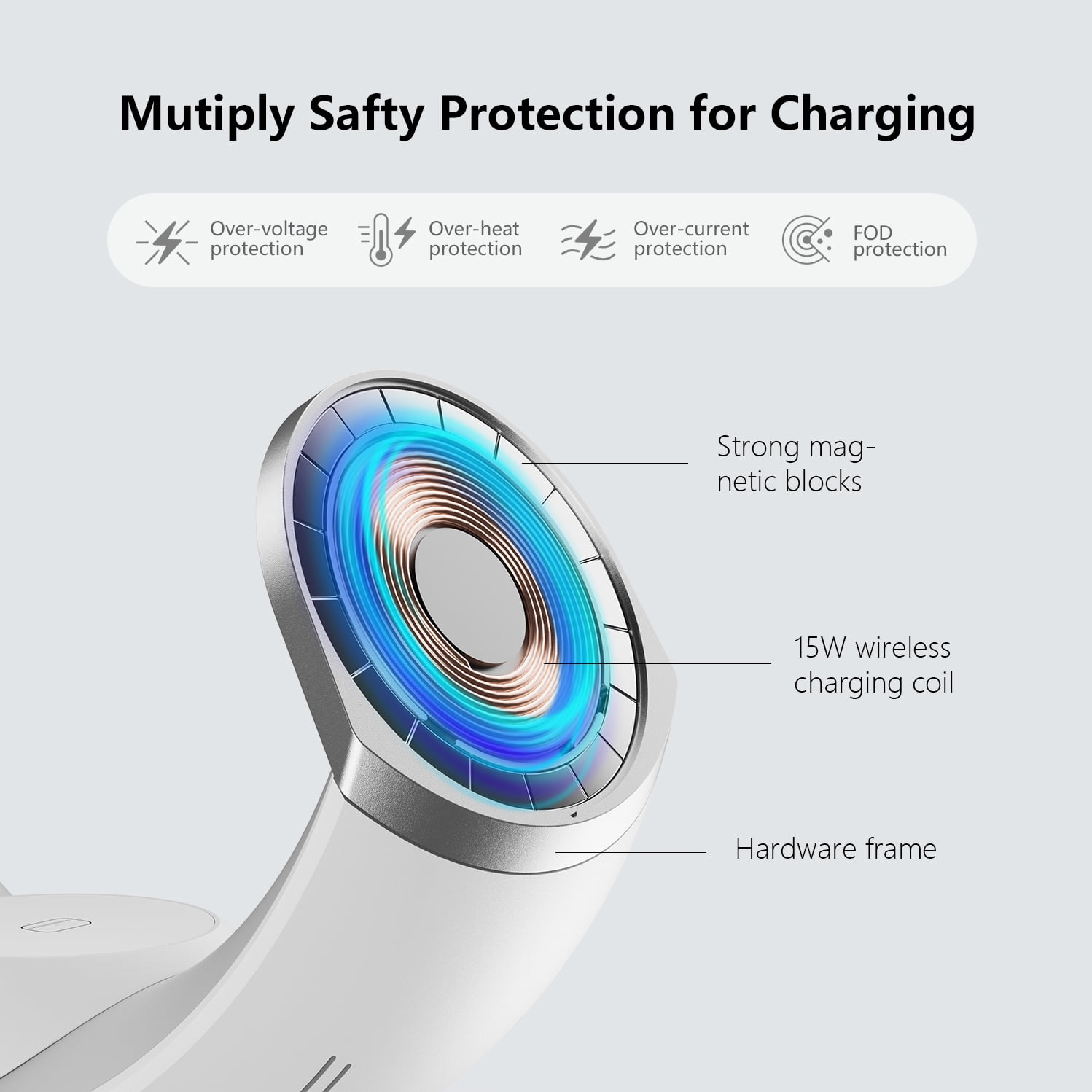 4 in 1 Charging Station for Apple Magnetic Wireless Charger for iPhone 16 15 14 13 12 11 9 8 All Series with RGB Night Light & for Apple Watch Charger & for AirPods 4 with ANC/3/2/Pro