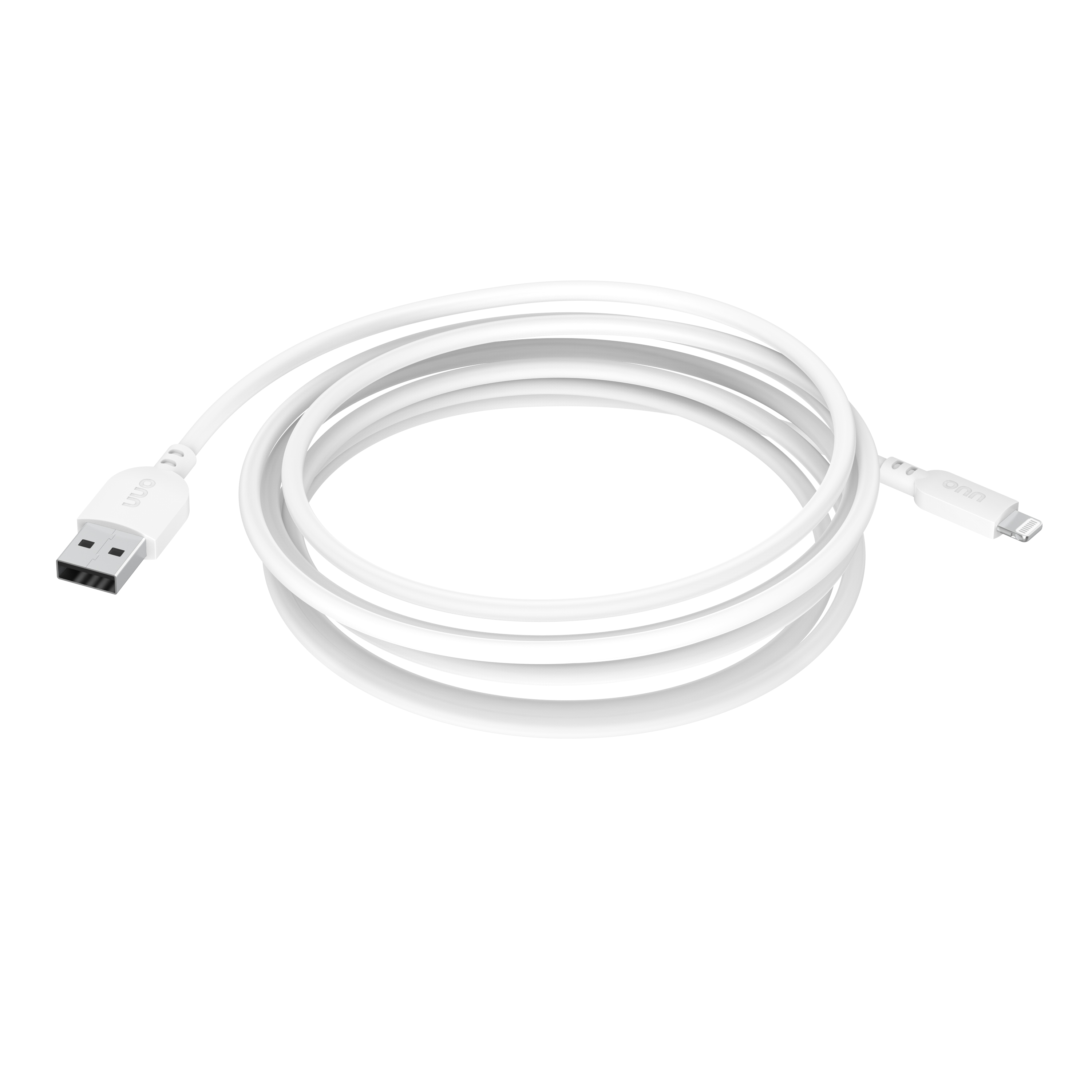 onn 6' Lightning to USB Charging Cable, White photo 4