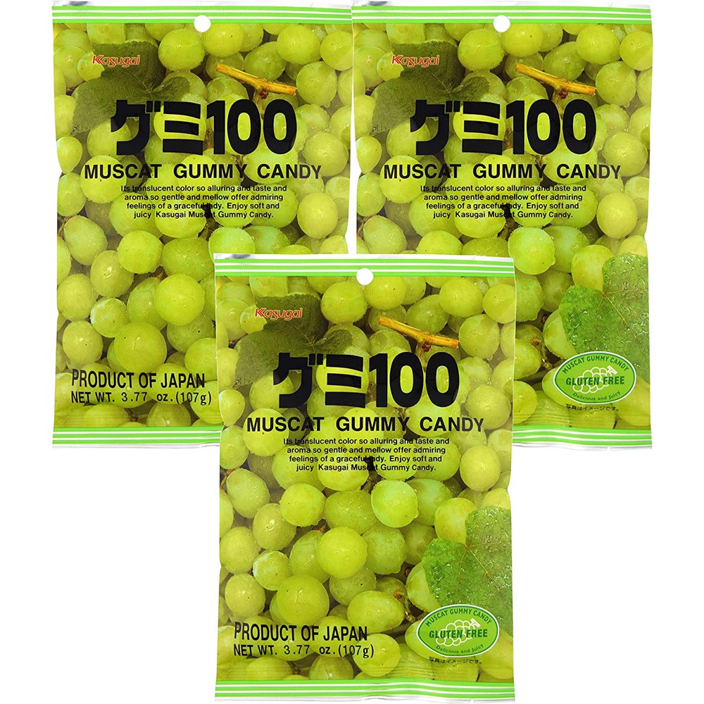 Kasugai Muscat Gummy Candy 3.77oz (3 Pack)