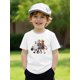 thumbnail image 1 of Halloween T-shirt - Boys' Halloween Graphic Cotton T-Shirt – Cute Skeleton & Pumpkin Print, Soft Pink Short-Sleeve Round Neck Casual Top for Youngsters, Perfect for Summer, 1 of 6