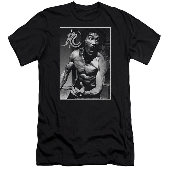 Bruce Lee Focused Rage Premium Canvas T-Shirt Adult Slim Fit 30/1 Black