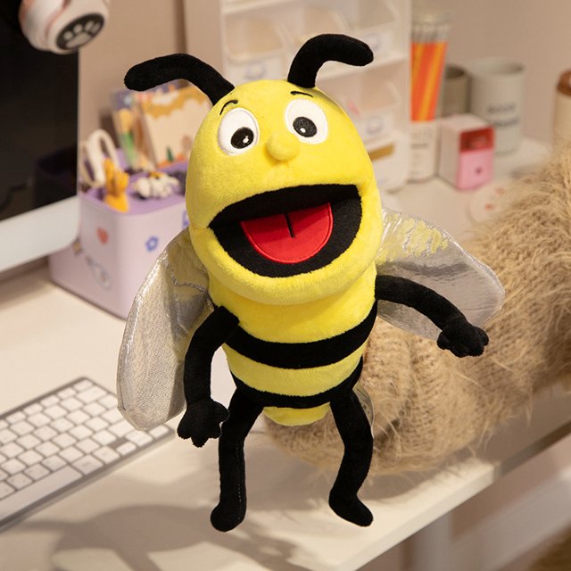Insect Ventriloquist Hand Puppet Open Mouth Plush Toy Cartoon Animal Hand Puppet Toy Mouth Move Children‘S Gift PP cotton