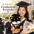 thumbnail image 5 of Graduation Shiba Inu Plush Toy with Cap, Tassel, Sash and Diploma, Cute Dog Stuffed Animal Graduation Gift, Soft Puppy Plush Doll for Graduation Party Decor, Class of 2026 Keepsake, Orange or Black, 5 of 6