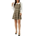 thumbnail image 2 of INSPIRE CHIC Women's Plaid Peter Pan Collar Long Sleeve Mini A-Line Dress XL Khaki Brown, 2 of 6
