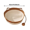 thumbnail image 3 of Cotton Rope Woven Cat Bed,Pet Sleeping Bed with a Playing Rope Ball,Foldable Sleeping Basket for Cats,Puppies,Rabbits and Small Pets (Medium,Brown & Beige), 3 of 6