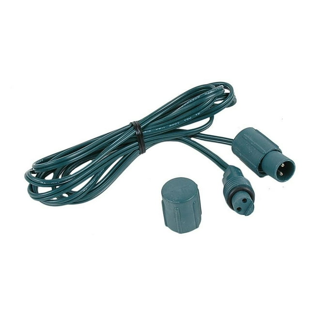 Novelty Lights 12′ Coaxial String Light Extension Cord, Green Weather-Tight Extension for Coax Wide Angle LED Mini Lights and C7 Strings, Indoor/Outdoor Use