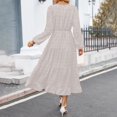 thumbnail image 7 of Women's Fall Long Sleeve Maxi Dresses 2024 Casual Crew Neck Dot Tiered Flowy A Line Wedding Guest Maxi Dress plus Size Formal Long Sleeve Dress for Women Silk Dress plus Size Satin Dress Womens Wrap, 7 of 7