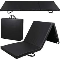 6' x 2' Tri-Fold Portable Folding Exercise Gym Mat Extra Thick Foam Gymnastics Mat Aerobics Yoga Martial Arts MMA Stretching Core Workouts w/Carrying Handle