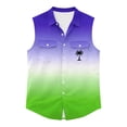 thumbnail image 4 of Noric Men's Sleeveless Hawaiian Shirt Print Button Up Tank Tops Loose Fit Beach Vest for Summer Holiday, 4 of 6