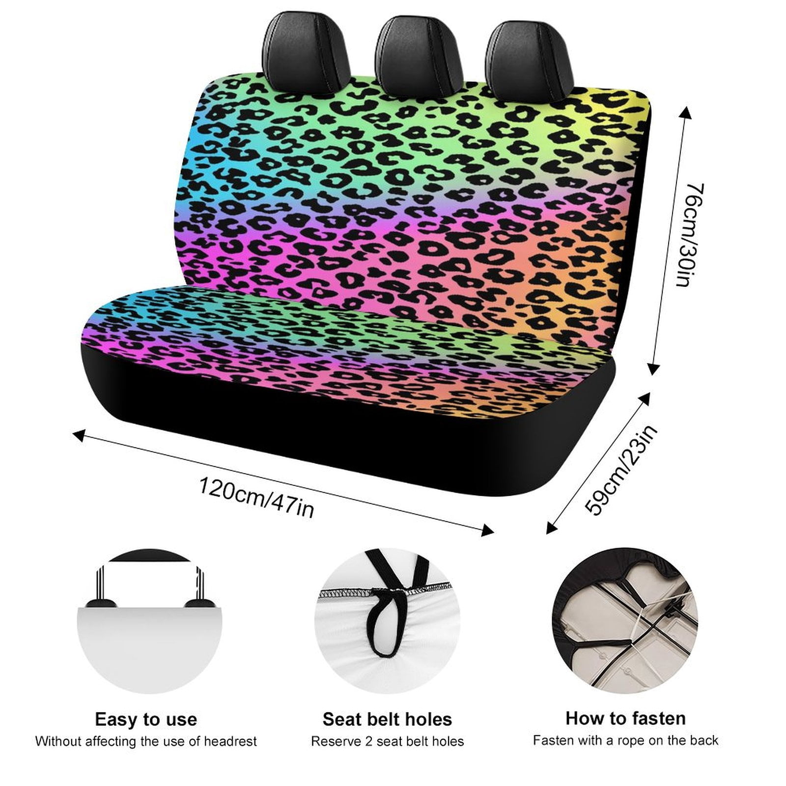 Animal Print Patterns Car Accessories Bench Seat Covers for Cars Print Car Seat Protector Cover for Rear Universal Fit