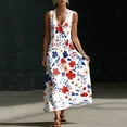 thumbnail image 7 of WRKEKC Floral Dress for Women Print V Neck Sleeveless Loose Silhouette Midi Easy Care Stretch Chic, 7 of 7