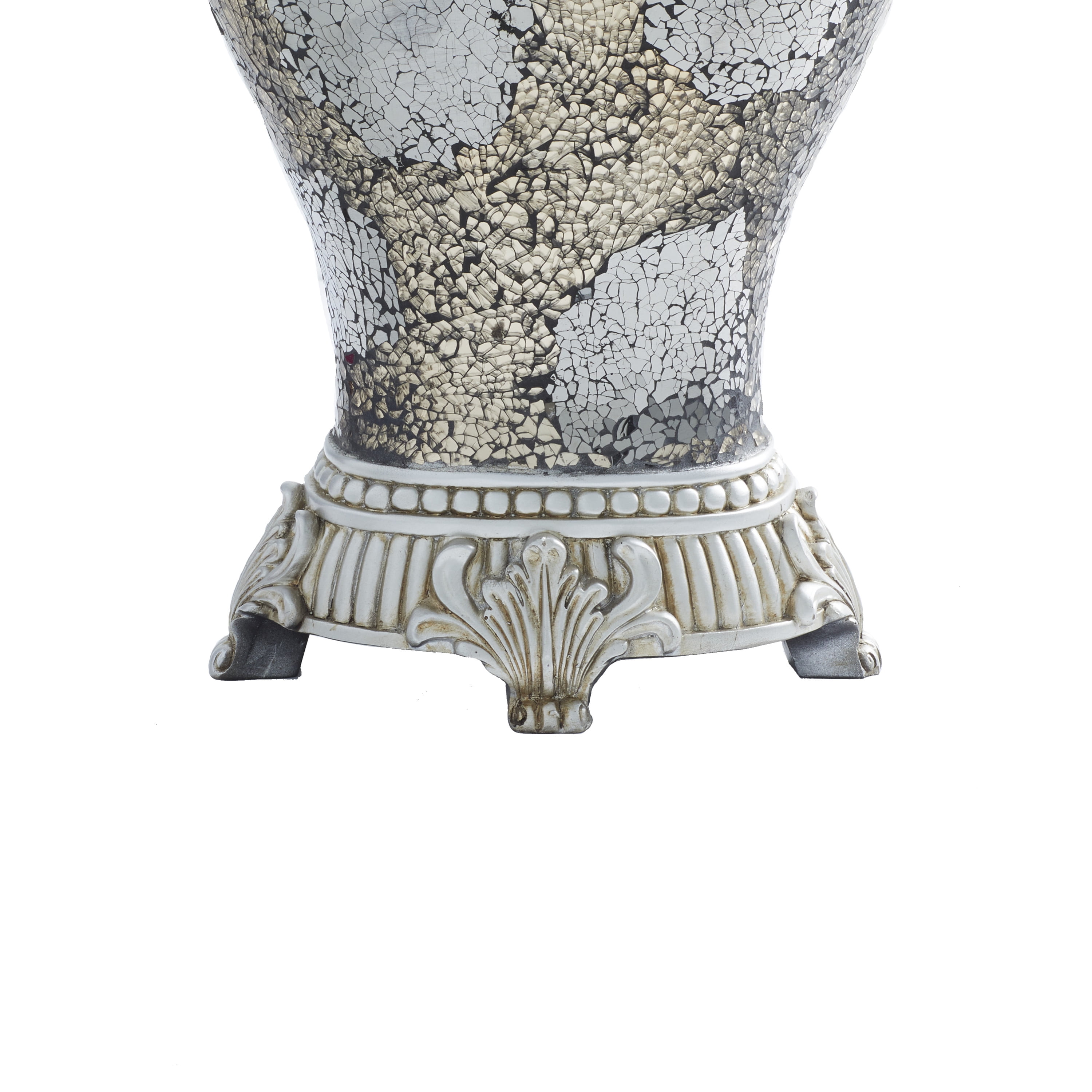 DecMode 30" Silver Table Lamp with Black Fabric Shade