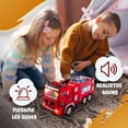 thumbnail image 4 of Zetz Brands Camión de Bomberos de Juguete para niños y niñas con Luces LED 4D para niños pequeños - Edad 3 Coche de Juguete de Empuje de camión de Bomberos para pequeño Bombero Camión de Bomberos Real, 4 of 5