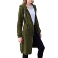 thumbnail image 2 of Sudaderas con Capucha para Mujer, Estilo Oversize, con Cremallera, Ideales para Otoño e Invierno. Chaquetas Largas con Capucha y Bolsillos. Verde M, 2 of 8
