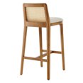 thumbnail image 6 of Bar Stool Chair Barstool, Ivory White, Fabric, Wood, Rattan, Bar Pub Cafe Bistro Dining Kitchen Hospitality Restaurant, Modern Contemporary, HB37099, 6 of 9