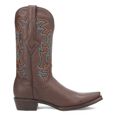 Dingo Mens Gold Rush Leather Embroidered Snip Toe Cowboy  Mid Calf Boots
