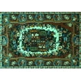 thumbnail image 1 of Ahgly Company Indoor Rectangle Persian Turquoise Blue Traditional Area Rugs, 4' x 6', 1 of 4