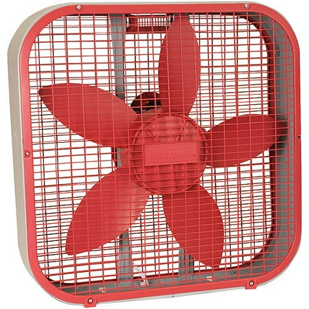 Holmes HABF20 20 Inch 3 Speed Durable Air Circulator Metal Box Fan - Red