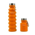 thumbnail image 3 of BEQU 550ml/18 Fl Oz Collapsible Silicone Water Bottle, Reusable, BPA Free, Dishwasher-Safe, Portable, Leak Proof, Use for Home Office Sports Travel Gym Camping Hiking (2PK Black-Orange), 3 of 8