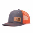 thumbnail image 5 of GOD IS GOOD Leather Patch Letter Embroidered Color Block Trucker Hat Unisex Adjustable Cotton Breathable Fashion Cap for Travel Daily Wear, 5 of 11