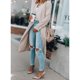 thumbnail image 5 of Abrigo de mujer, gabardina de mujer, chaqueta larga abierta por delante para mujer, gabardina de mujer, elegante y moderna, 5 of 7