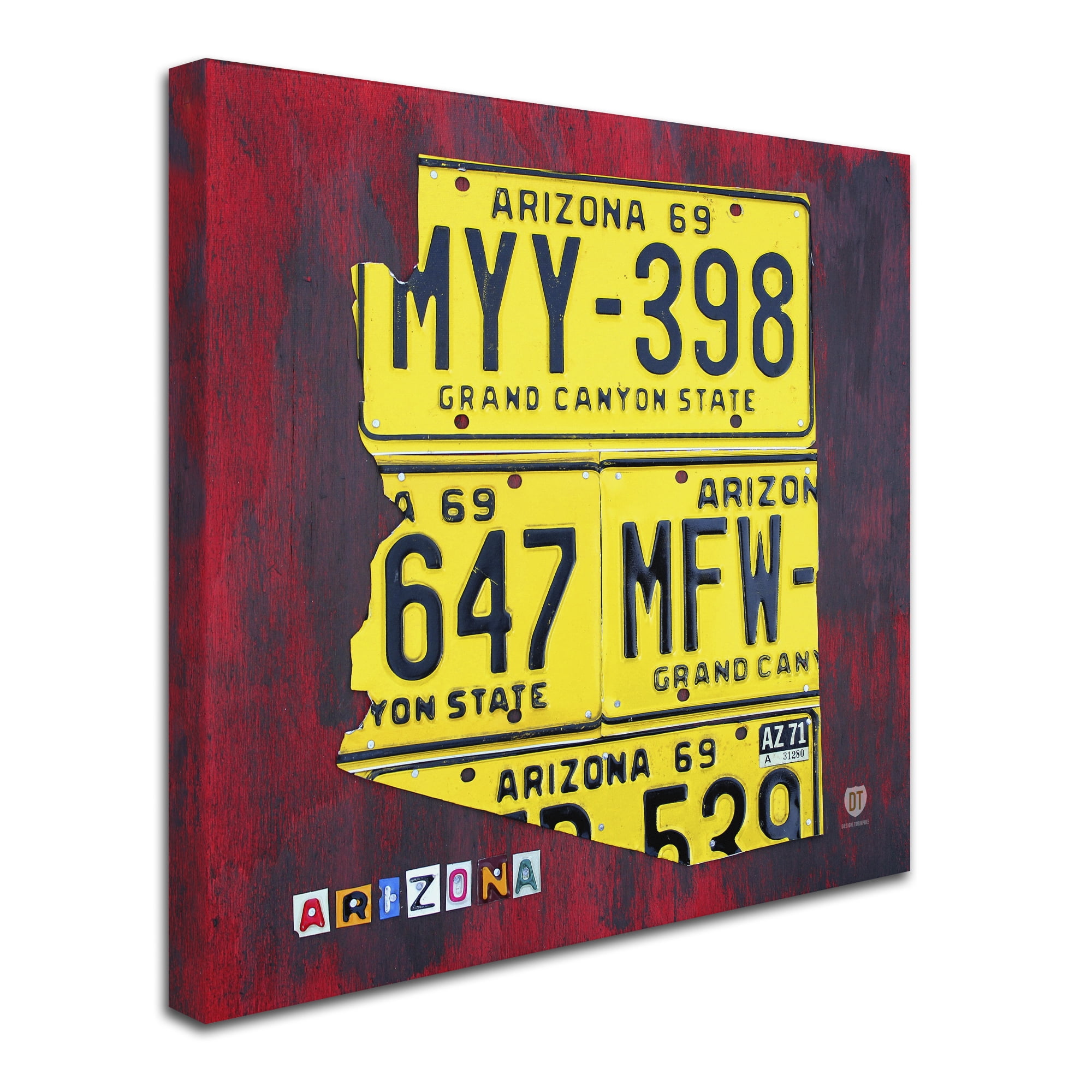 Trademark Fine Art 'Arizona License Plate' Canvas Art by Design Turnpike