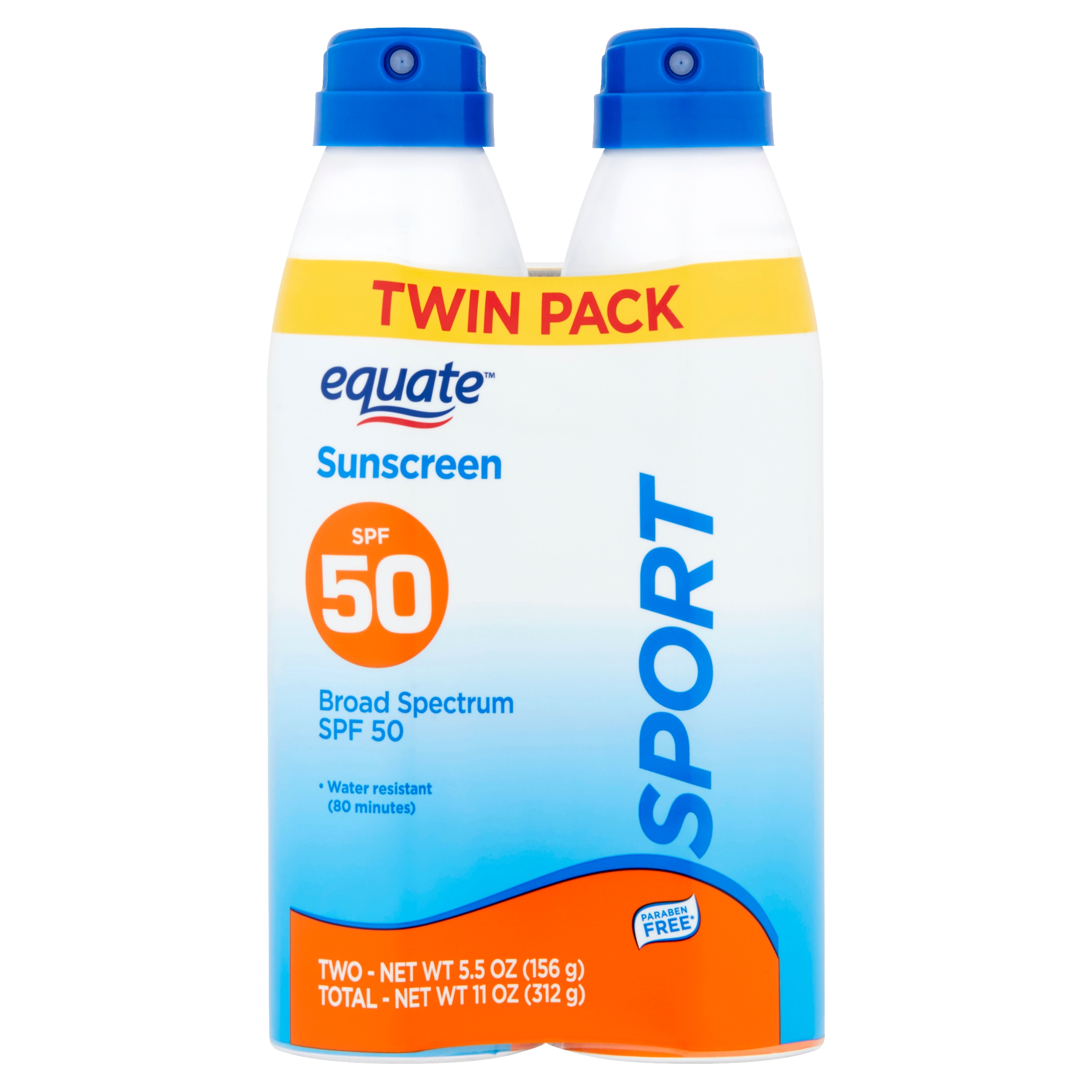 Equate Sport Sunscreen Spray, SPF 50, 11 oz, 2 Count - image 3 of 10