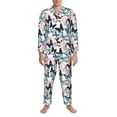 thumbnail image 3 of Lsque Butterfly Pattern Long Sleeve Pajama Set for Men - Soft 2-Piece Sleepwear and Loungewear Set with Pockets, Comfy Nightwear-Small, 3 of 7