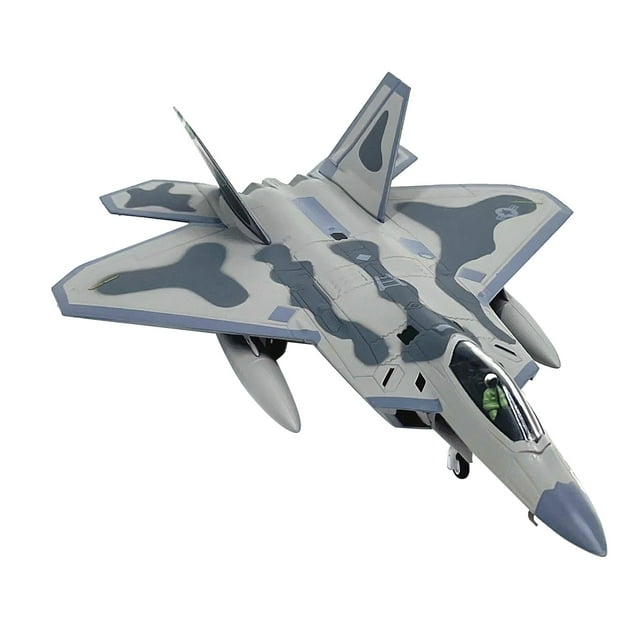 GUYUTING F-22 Raptor Military Aircraft Model Alloy Plastic 1:100 Scale 7.5IN US Air Force for Desk Decor Aircraft Collection Birthday Festival