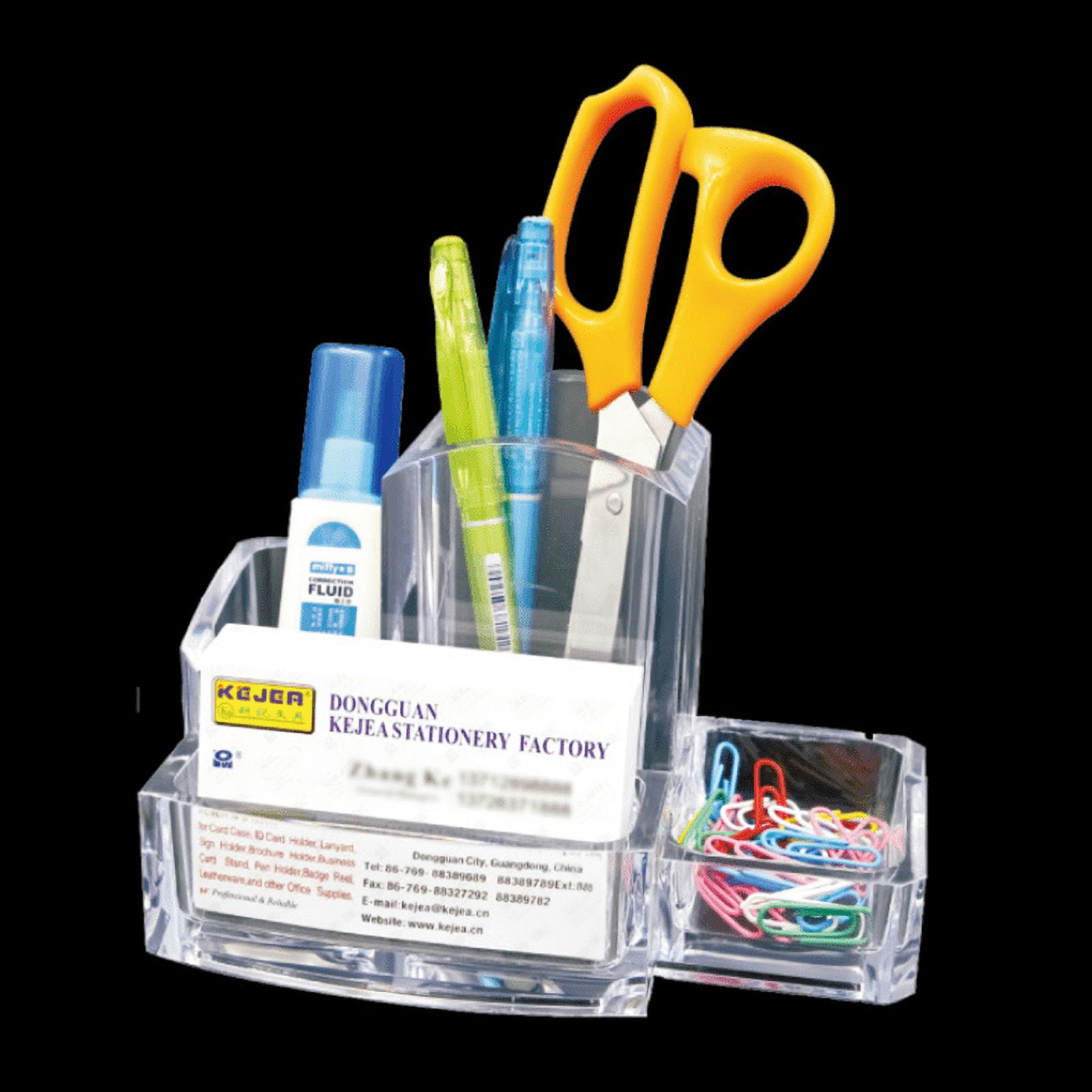 SagaSave Multifunctional Pen Holder Storage Pens Pencils Markers Name Cards Scissors Desk Organizer
