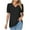 Black-06, variant on Eyelet Tops for Women Trendy Ruffle Trim Puff Short Sleeve Summer T Shirts V Neck Tunic Blouses