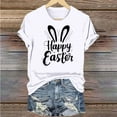 thumbnail image 5 of Cavosen Happy Easter Short Sleeve Blouses Womens Tops Summer Plus Size Bunny Funny Letter Print Blouse Crewneck Festival Shirts Vacation Holiday Tee Shirts Loose White 3XL, 5 of 5