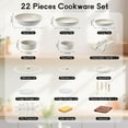 thumbnail image 2 of 22Pcs Ceramic Cookware Set with Detachable Handle,  Non-stick Pots and Pans, Induction & Oven Safe, Cream White, 2 of 6