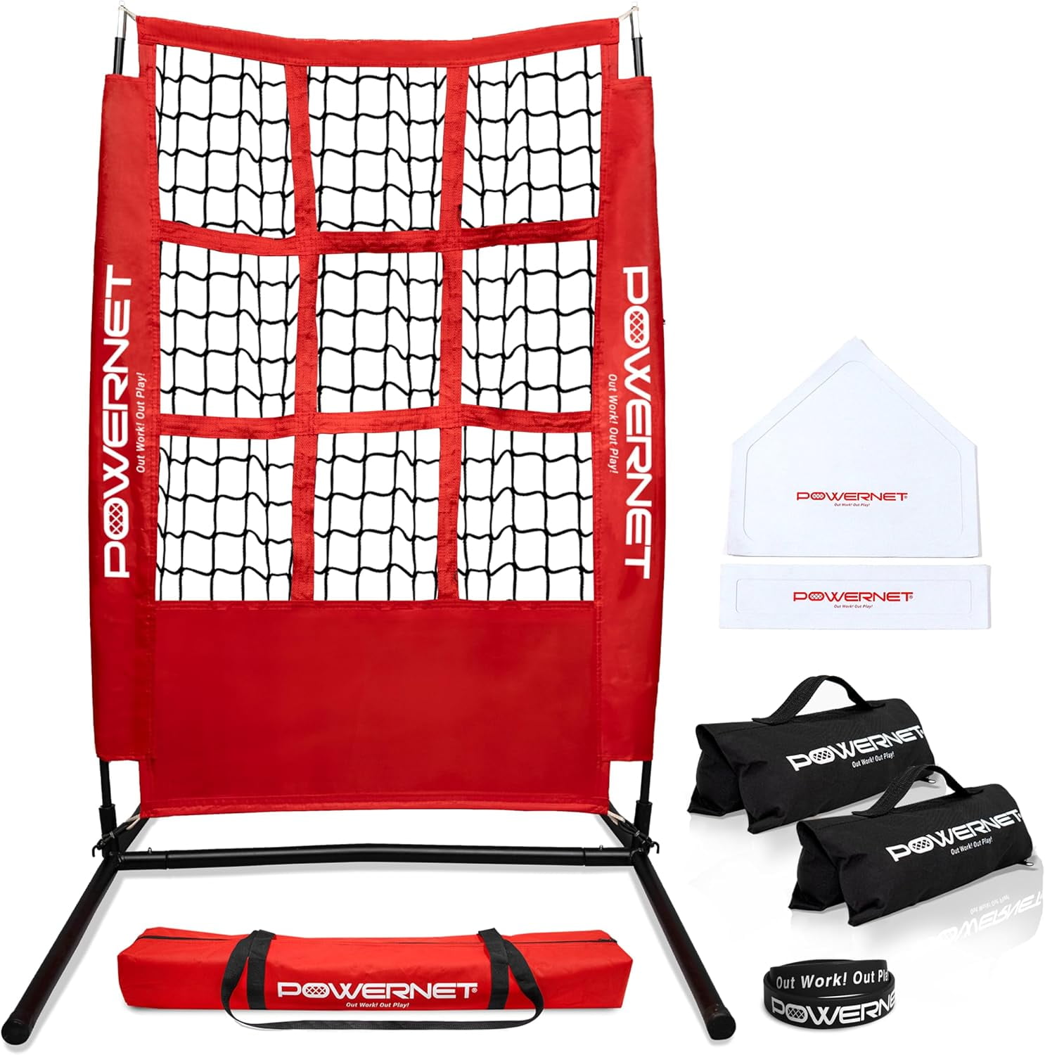 GoSports 9 Hole Baseball & Softball Pitching Net, 49x30 in