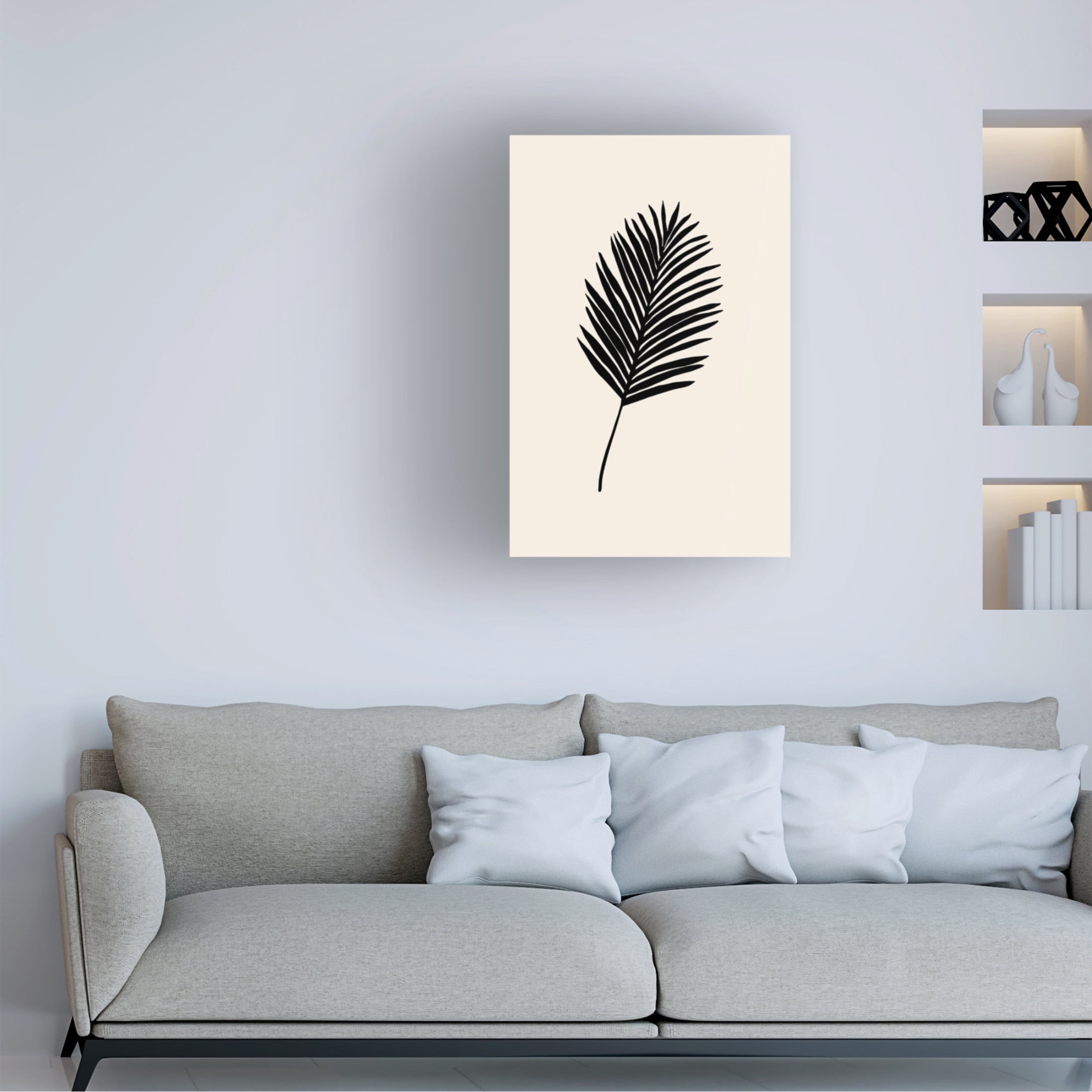 Canvas Wall Art - Pictufy Studio 'Black Palm' Wall Art for Living Room, Bedroom, or Office Décor by Trademark Fine Art - 12 x 19 Inches