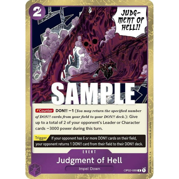One Piece Paramount War Rare Judgment of Hell OP02-089