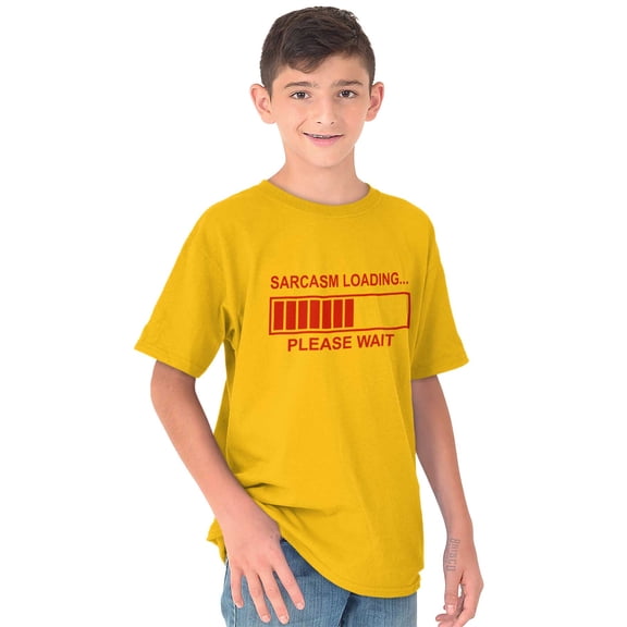 Sarcasm Loading Please Wait Crewneck T Shirts Boy Girl Teen Brisco Brands L