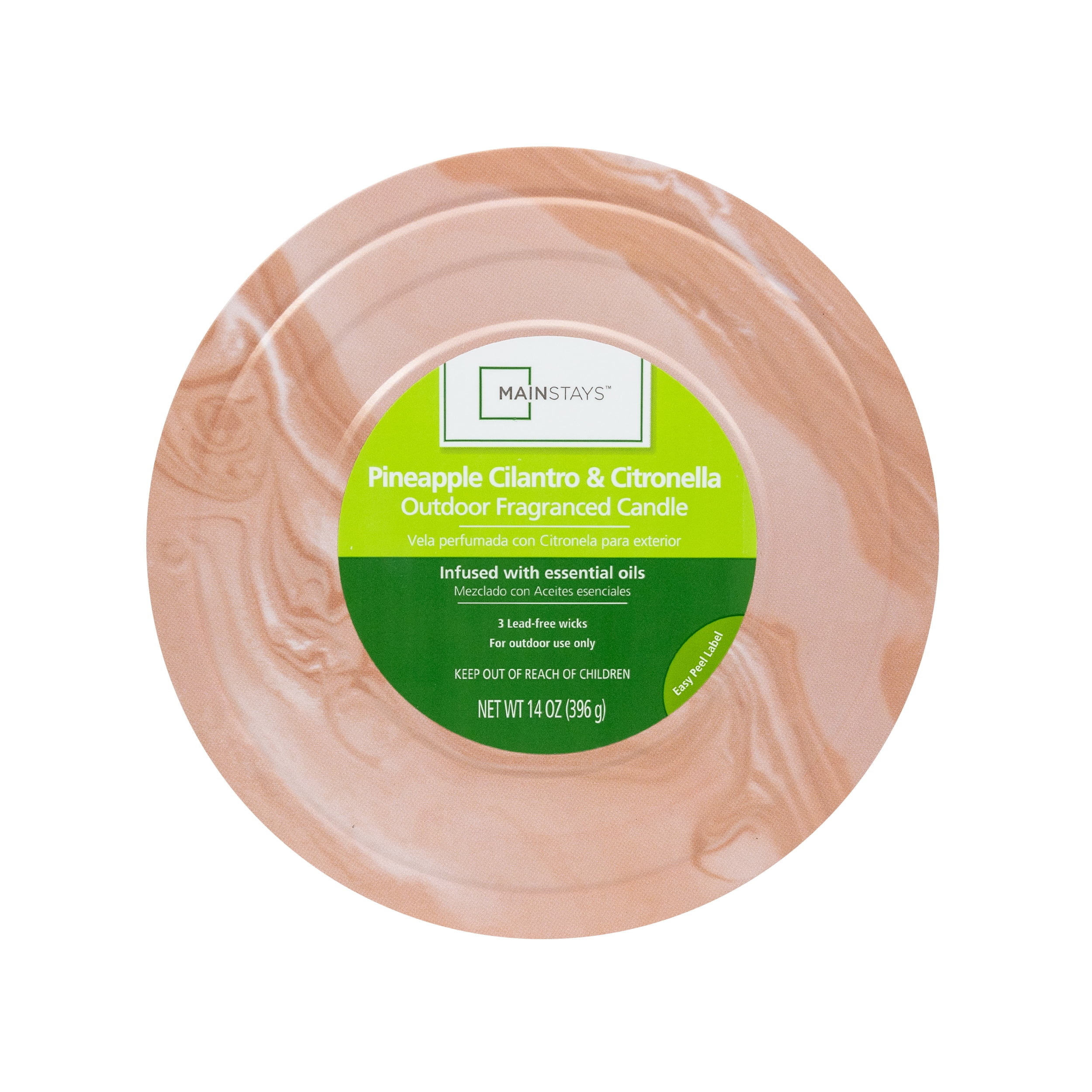 Mainstays 14oz Pineapple Cilantro & Citronella Outdoor Fragranced Candle
