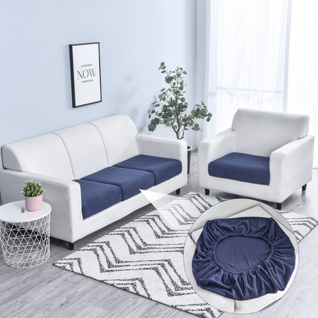 Coussin de Canapé Design Épaissi Anti-Décoloration Housse Extensible Accessoires de Meubles